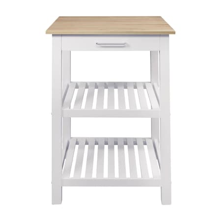 Doba-Bnt Sunrise Kitchen Island with American Maple Top - White & Natural SA2691209
